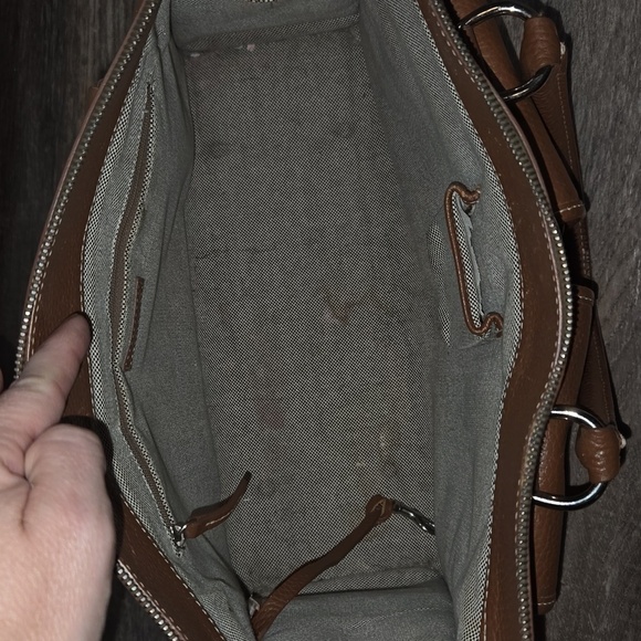 Vintage Dooney and Bourke Chestnut Double Pocket Satchel/Tote - Picture 10 of 11